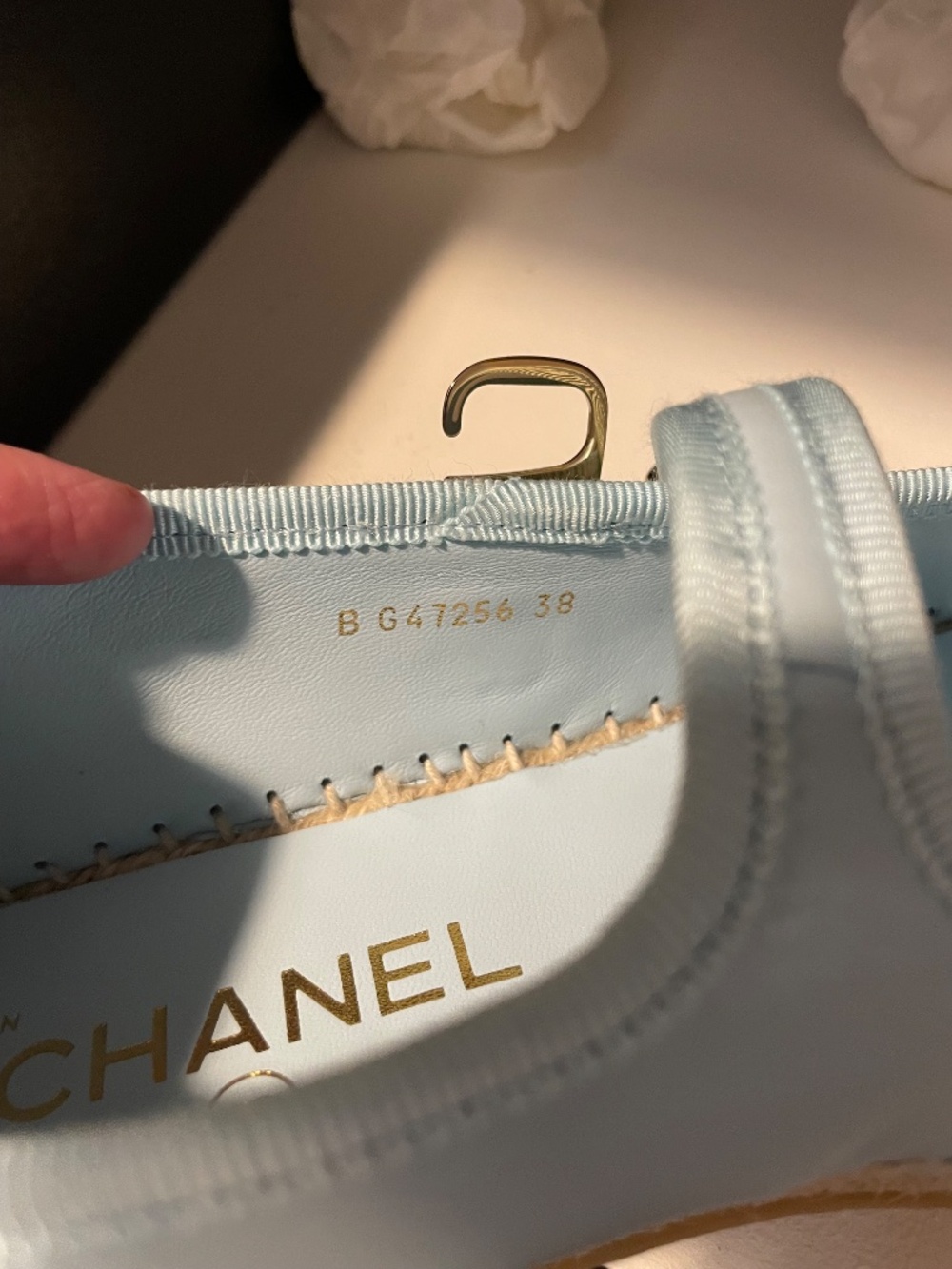 NOT FOR SALE: CHANEL 26S Lambskin Mary Jane Light Blue Espadrilles 2026 - Picture 11 of 11